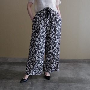 ★プリントワイドパンツ(ブラック)