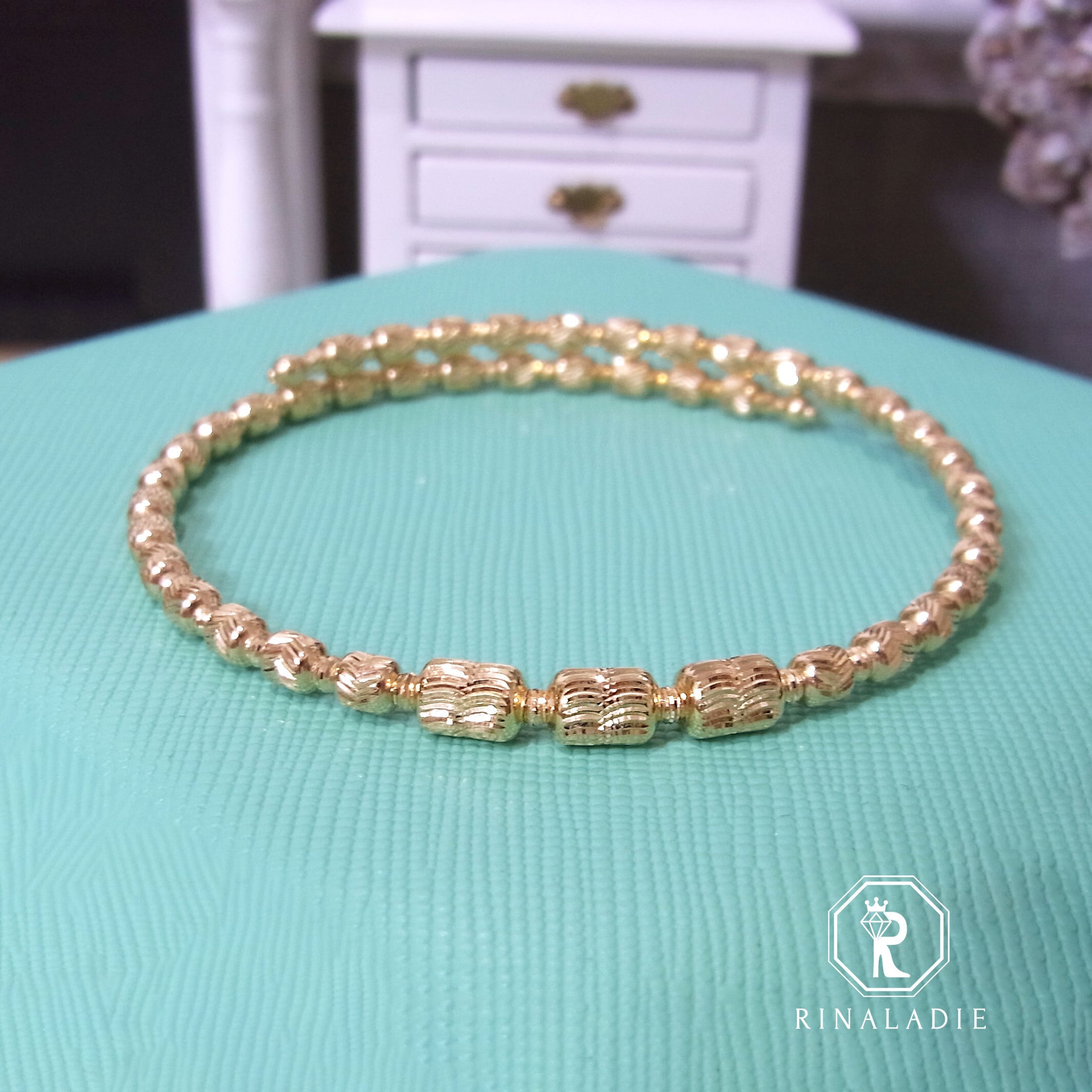 K18YG大人気キャンドルシリーズのぐるぐるブレスレット