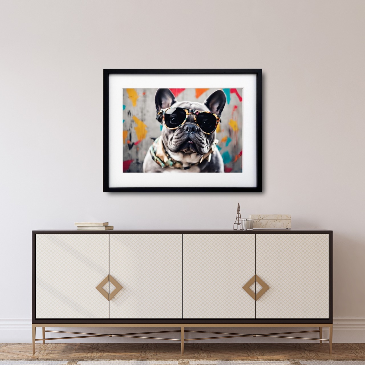 French Bulldog｜愛嬌たっぷりフレンチブルドッグのアートポスター｜モダン空間を彩るユニークデザイン｜｜国内生産・A2ポスター