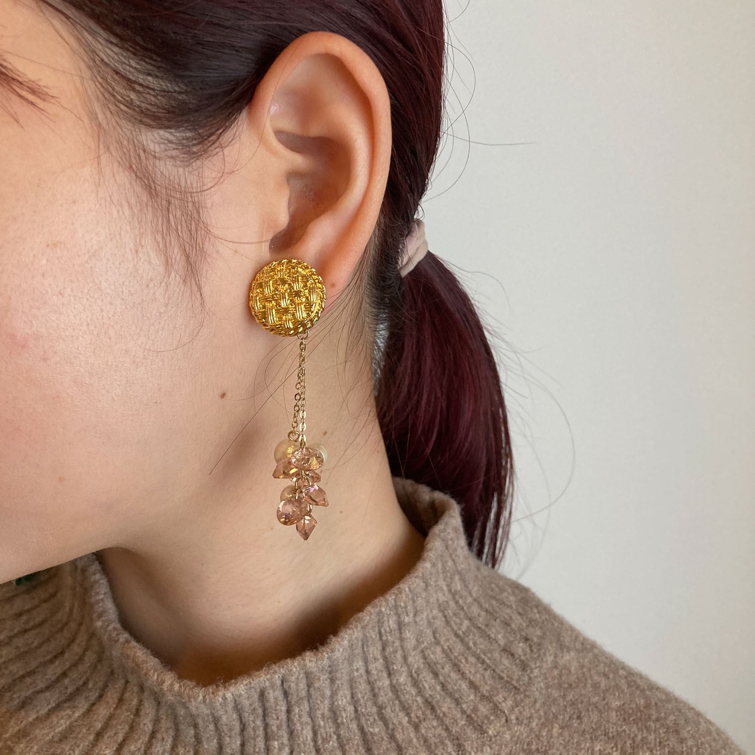 【展示のみ】カットパイン チョコがけパイン♡ピアス イヤリング 展示のみ】カットパイン チョコがけパインピアス イヤリング 展示のみ