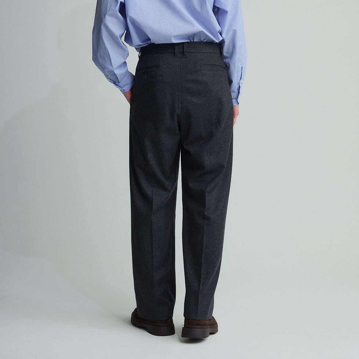 S100'S WOOL CASHMERE TUCK PT-LONG / S100'sウールカシミヤタック