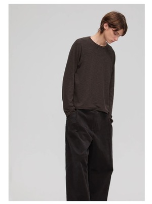 DECESOLO 26AW クリーンフィット バンブーテクスチャー ロングスリーブ