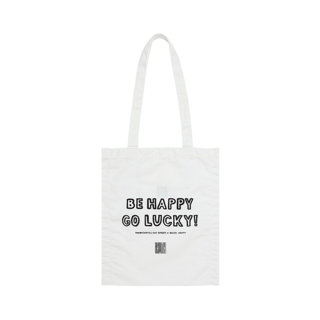 #2 BE HAPPY GO LUCKY Tote Bag White