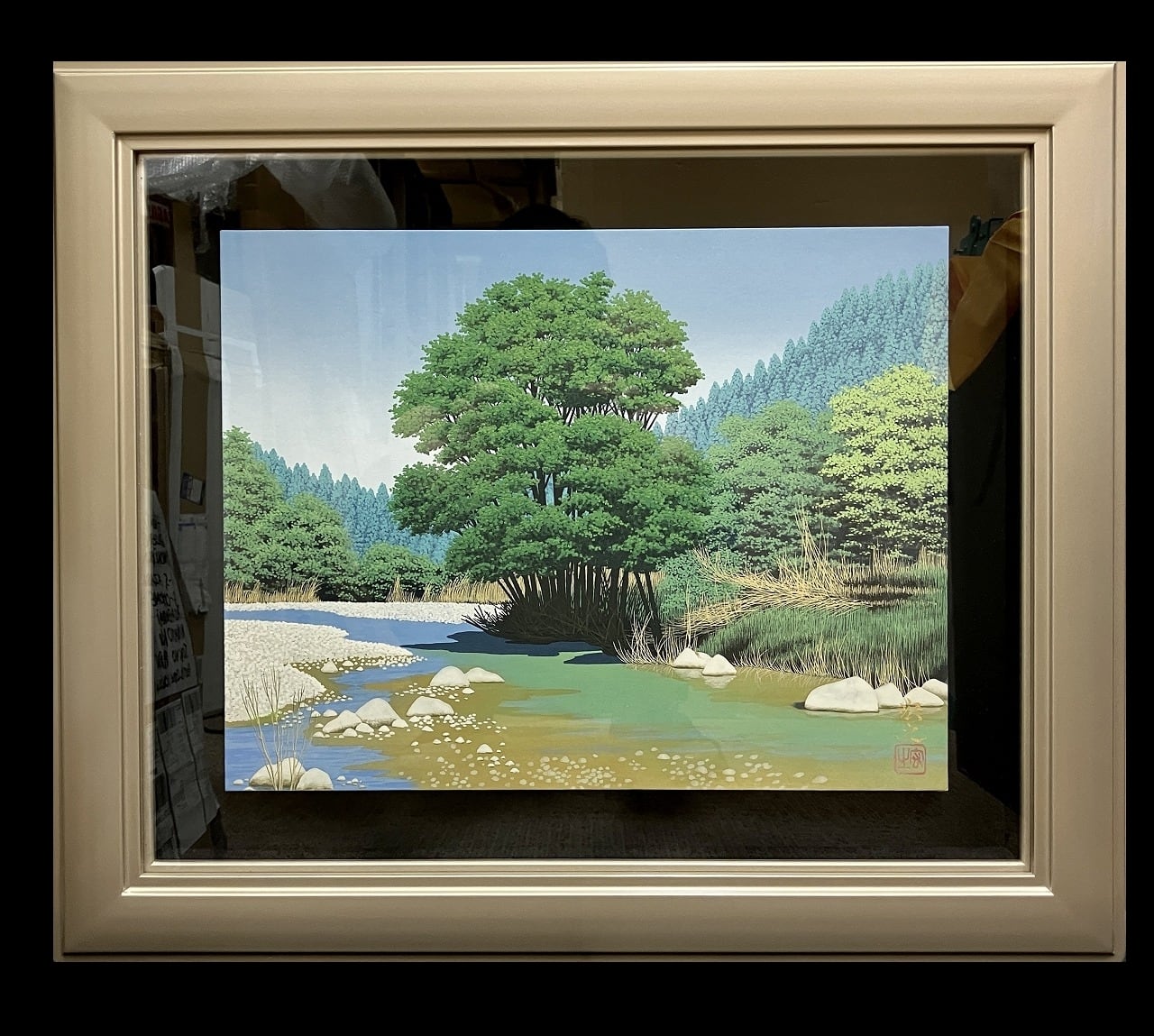 夏の川原 | Gallery Enatsu 江夏画廊 | ハートウォーミングな絵画と