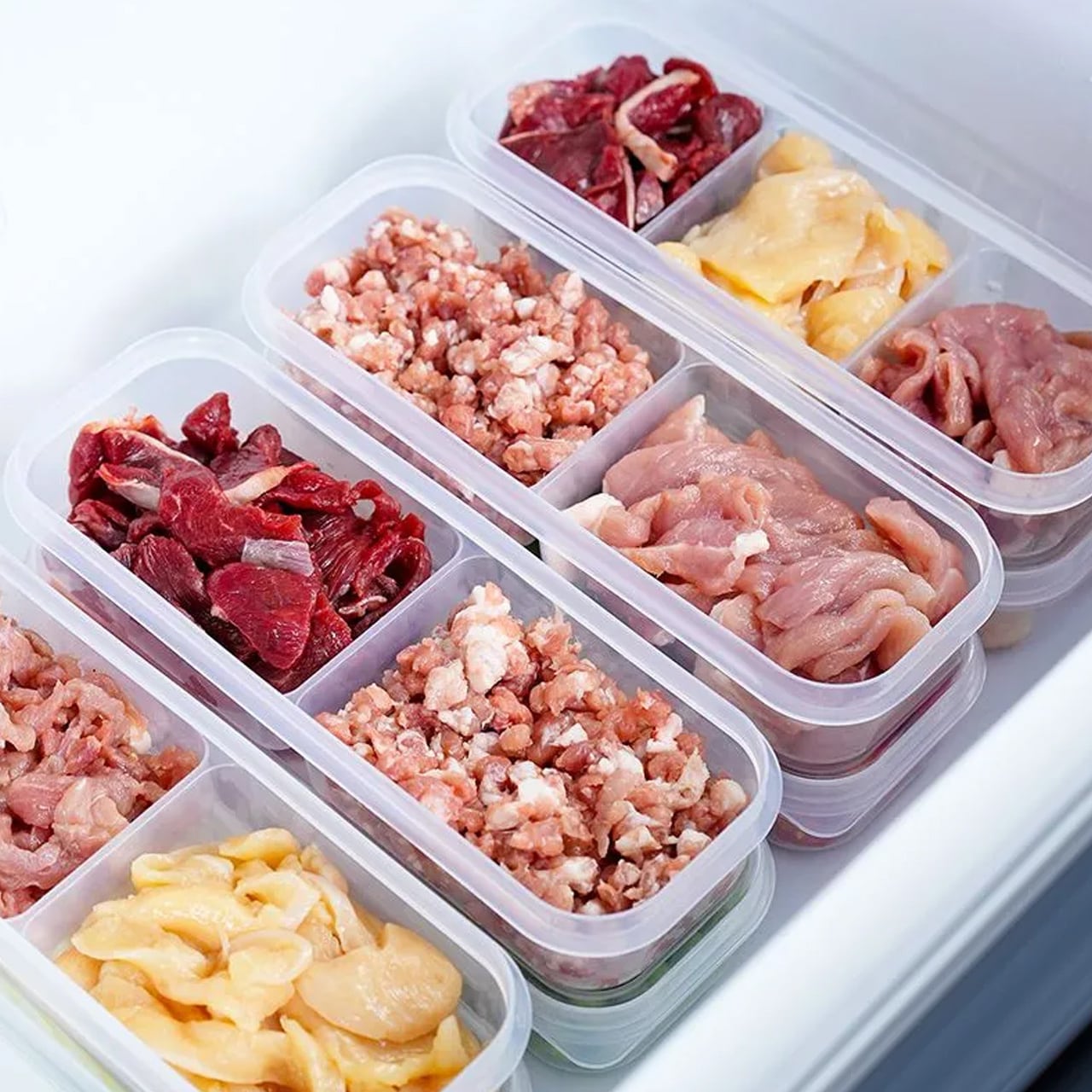 専用冷蔵庫用ボックス J54 .冷凍庫用収納ボックス｜肉用・密閉・仕切り付き｜食品級・抗菌