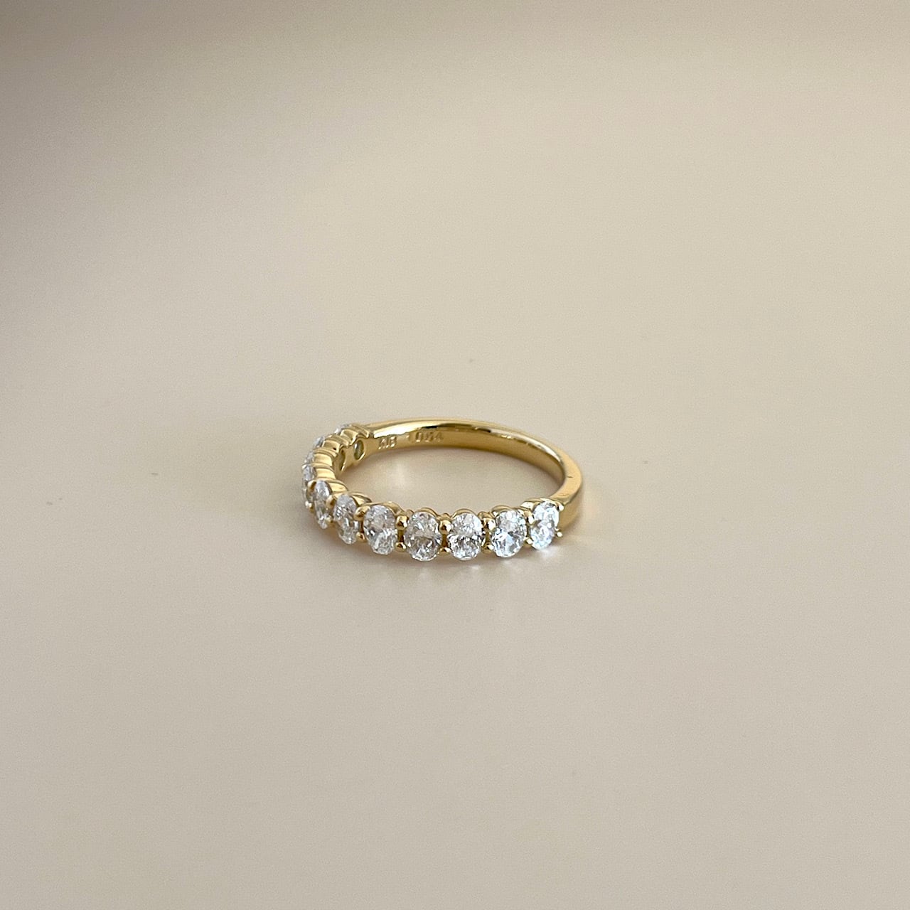 オーバルカット ダイヤモンド ハーフエタニティリング S 1.113 ct K18