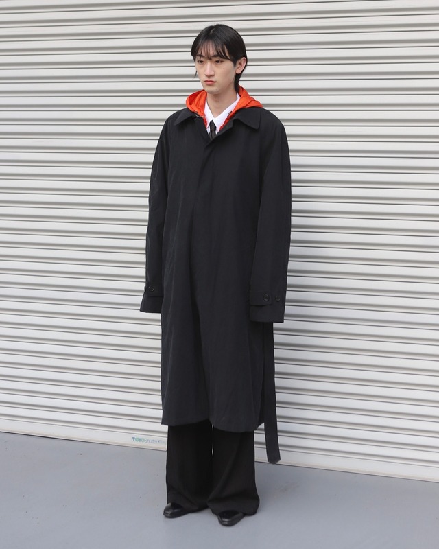 micro suede over size soutien collar coat