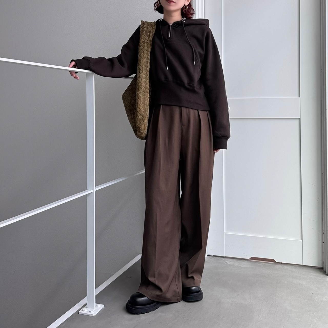 ミニzipショートPK/ダークブラウン