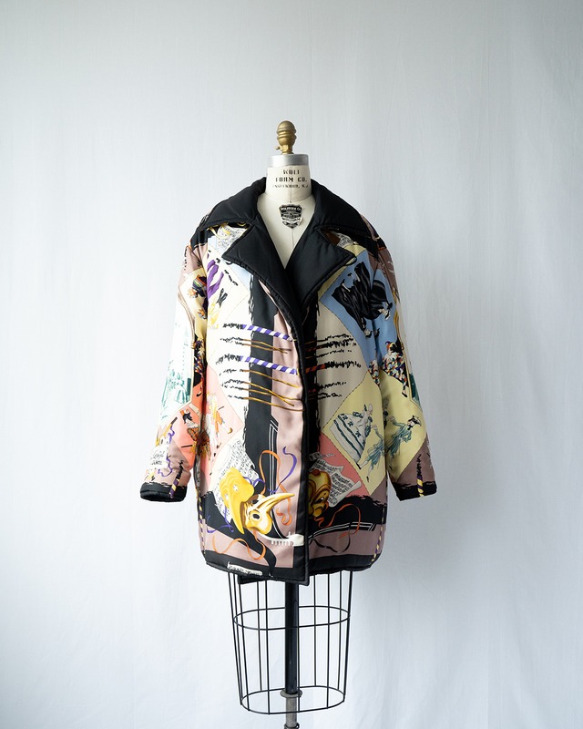 Printed reversible coat〈Hermès vintage〉