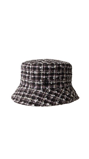 MAISON MICHEL -Axel- Bucket hat in multicoloured tweed.