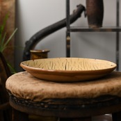 齊藤十郎　スリップ　8寸皿（白）