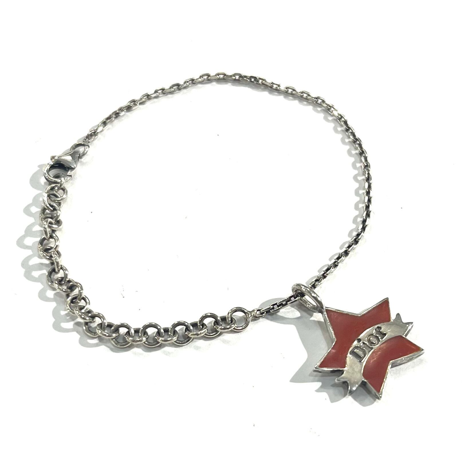 Christian Dior】 Dior 星ロゴ シルバー925チェーンブレスレット