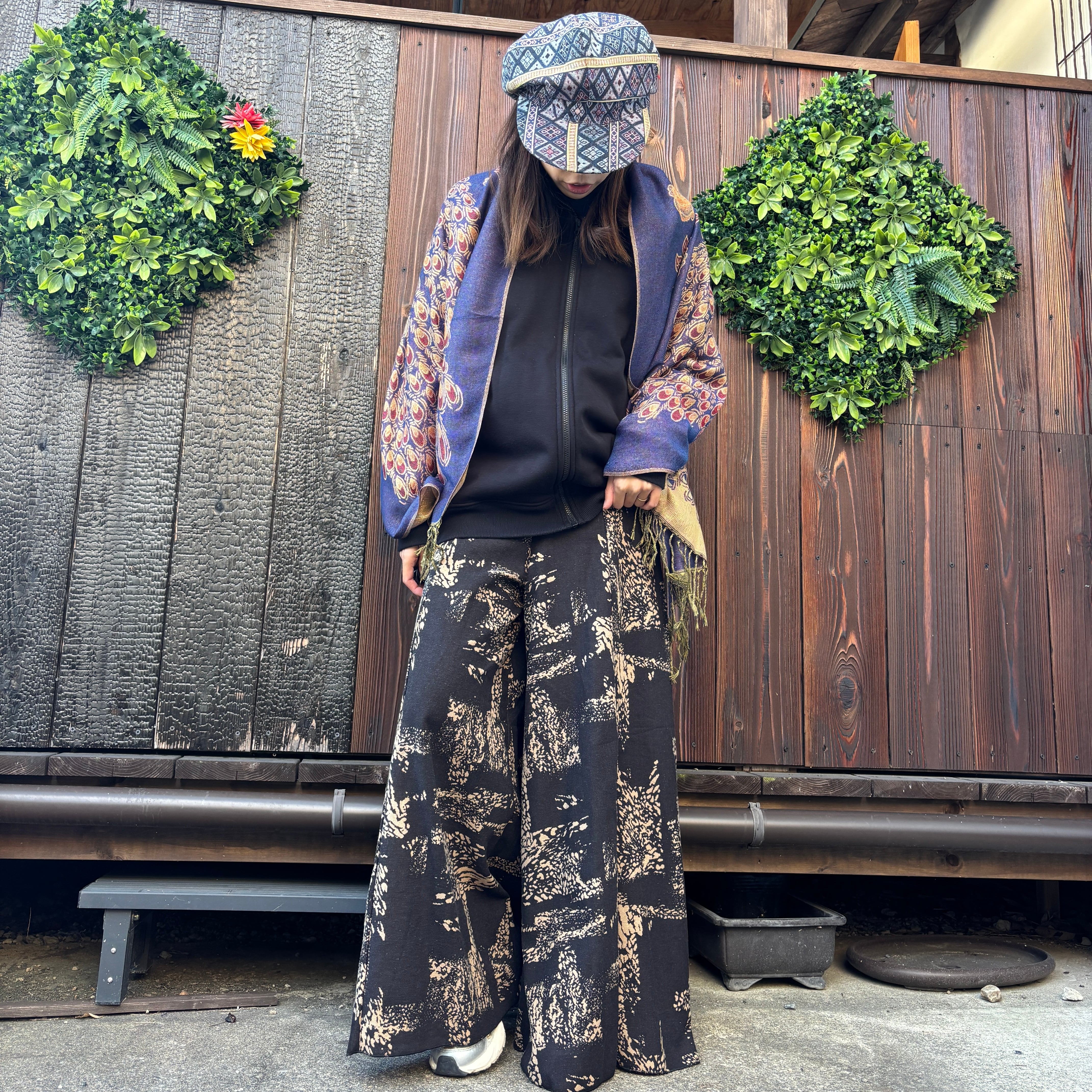 孔雀柄キラキラパシュミナストール | アジアン雑貨ルチュ