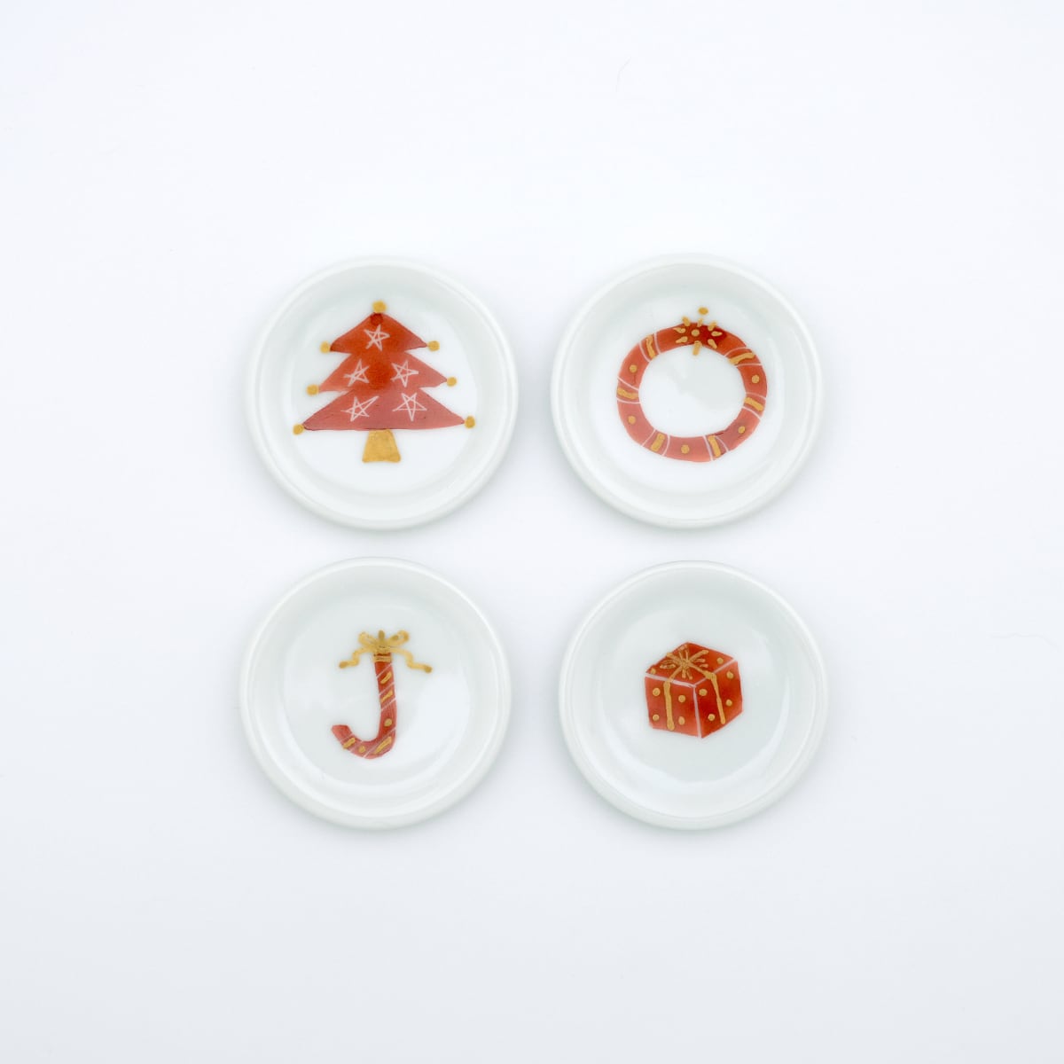赤絵金彩クリスマスツリー豆皿 | 福珠窯ファクトリーショップ