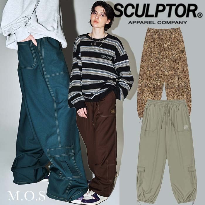 ★SCULPTOR★Contrast Stitch Carpenter Pants