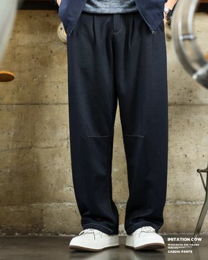 Casual Pleated Denim Pants  K0406