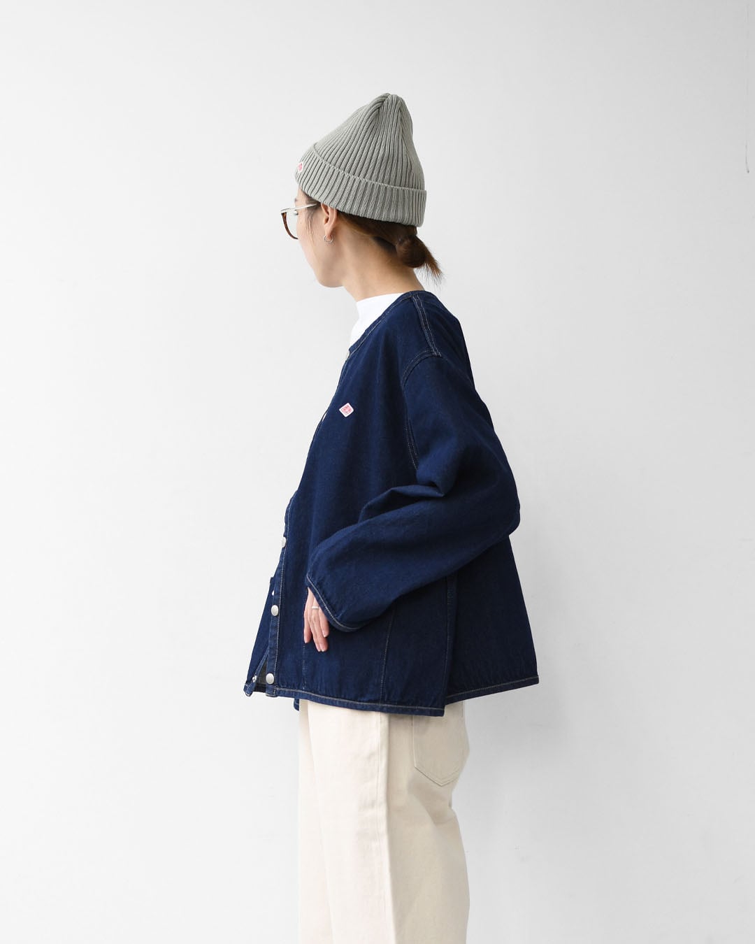 DANTON [ダントン] W DENIM COLLARLESS JACKET [DT-B0397DNS] デニム