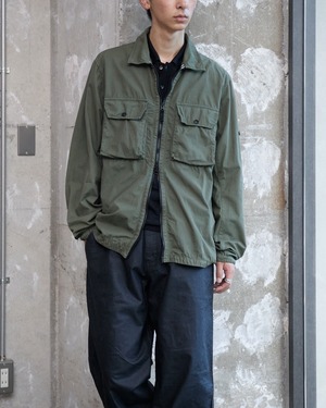 "STONE ISLAND" brushed cotton canvas double zip jacket / 3D flap chest pockets / garment dyed / Made in TUNISIA