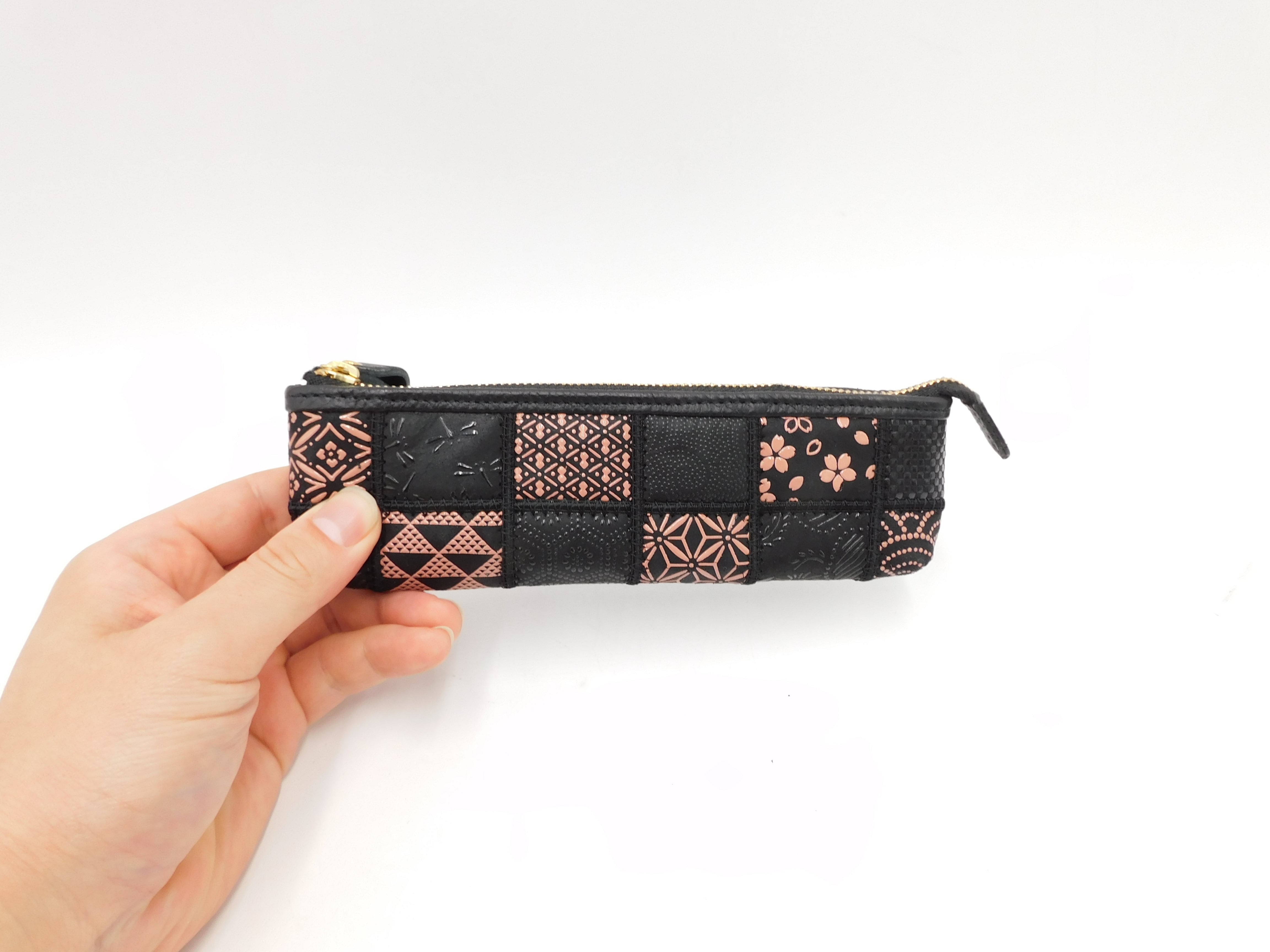 パッチワーク印傳 ペンケース ピンク | 浅草前川印傳｜公式オンライン