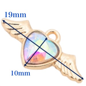 【C506】ハートガラスチャーム　2個