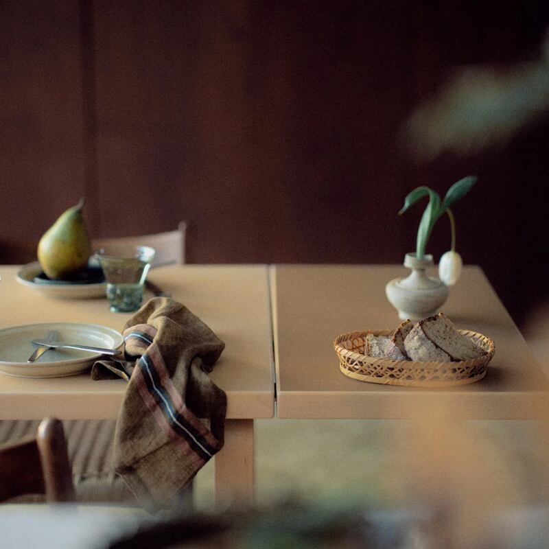 DL81C ドロップリーフテーブル（79-112.5×75）クレイ/ウォルナット