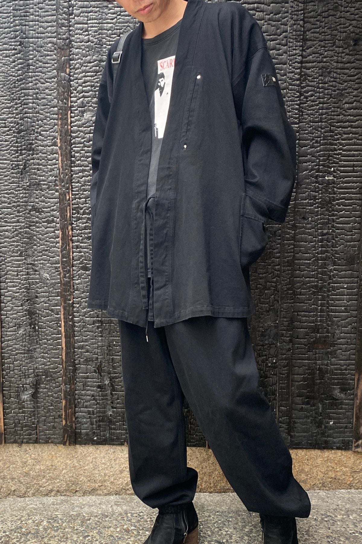 オンライン限定モデル】デニム黒作務衣×クロコダイル JACKET