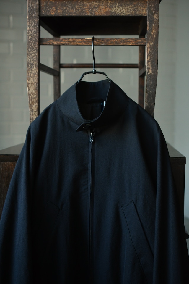 blurhms / Wool Gabardine Harringtone Jacket (BlackNavy)