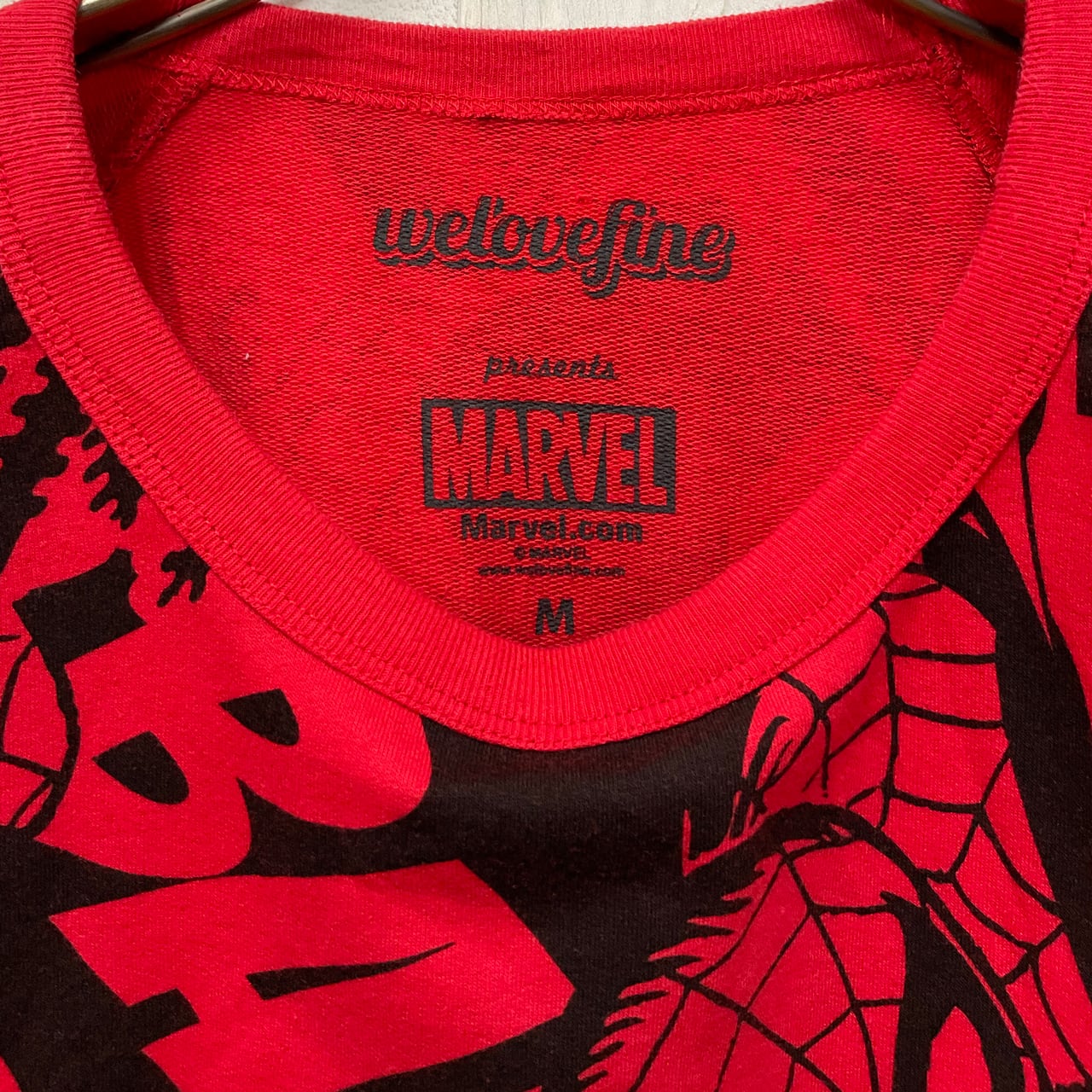 古着 送料無料 Tシャツ 長袖 マーベル スパイダーマン ラグランT 総柄