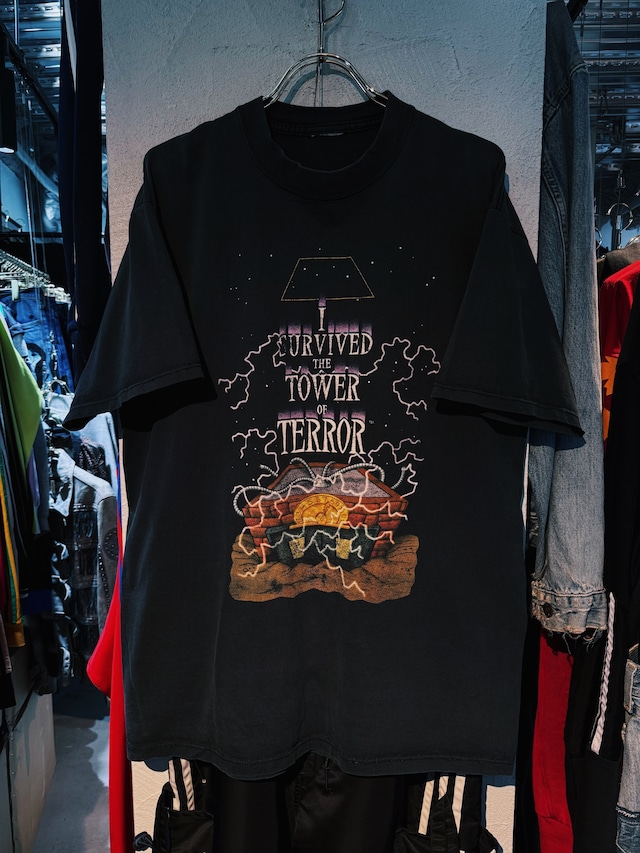 【D4C】"Tower of terror" vintage print design T-shirt