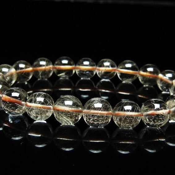 ルチルクォーツ ブレスレット 10mm タイチンルチルクォーツ タイチンルチル 一点物 メール便可 [M便 1/10] 111-48975