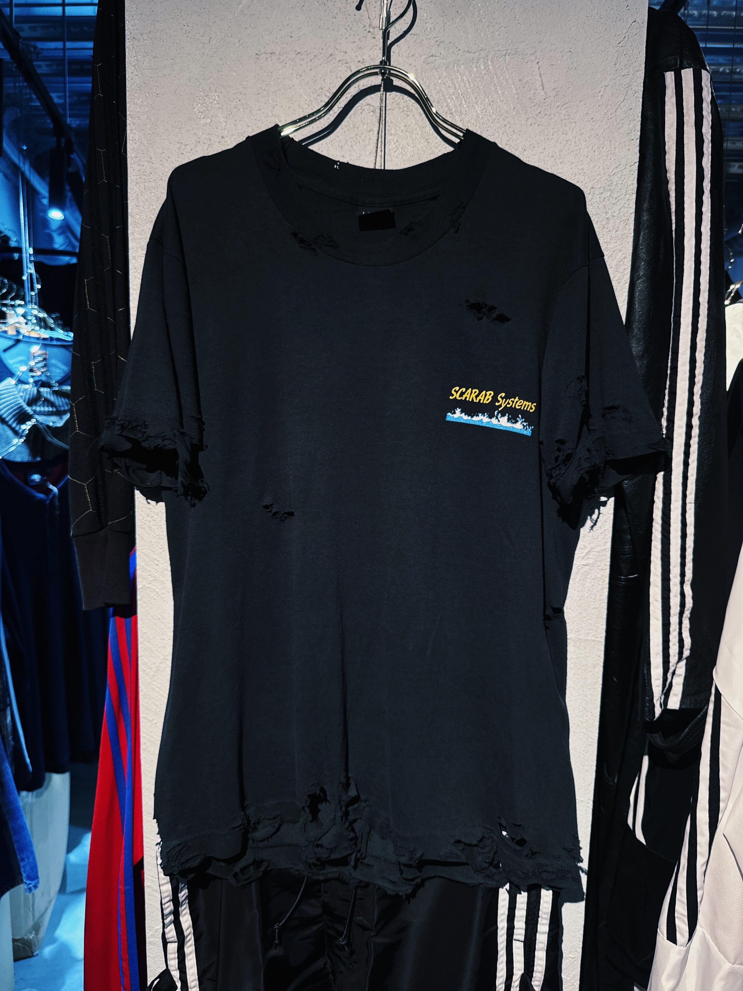 【D4C】90's vintage fade design boro custom Re:make T shirt