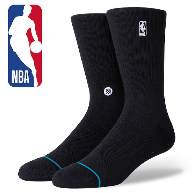 STANCE NBA LOGOMAN ST BLACK クルー ソックス 靴下 黒 ブラック ロゴマン