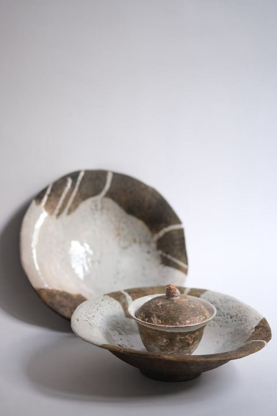 故金あかり　器　大皿 故金あかり Akari Karugane - リム皿 plate | Road of Tea 茶ノ路