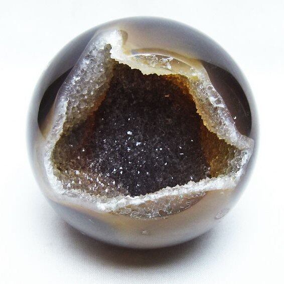 アゲート 笑口丸玉 ブラジル産 87mm ジオード スフィア 一点物 151-8273