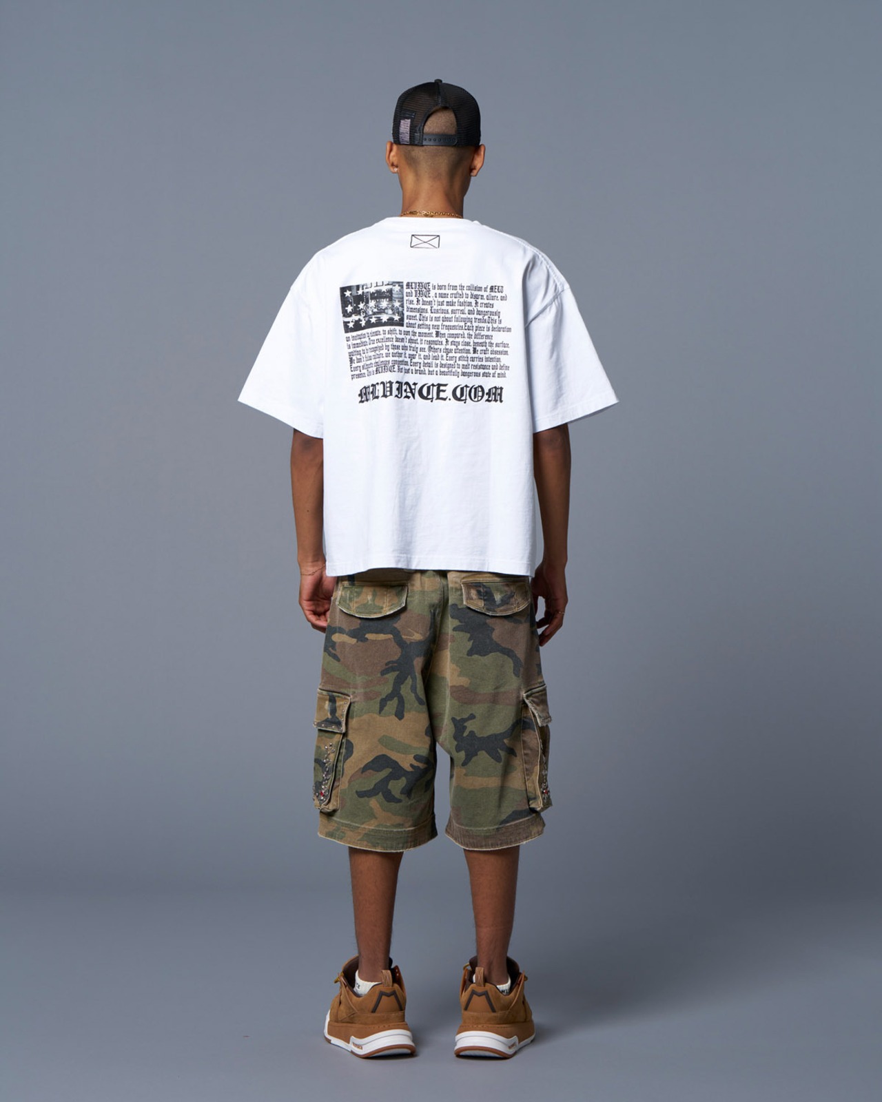 MLVINCE / MLV FLAG BIG TEE washed white