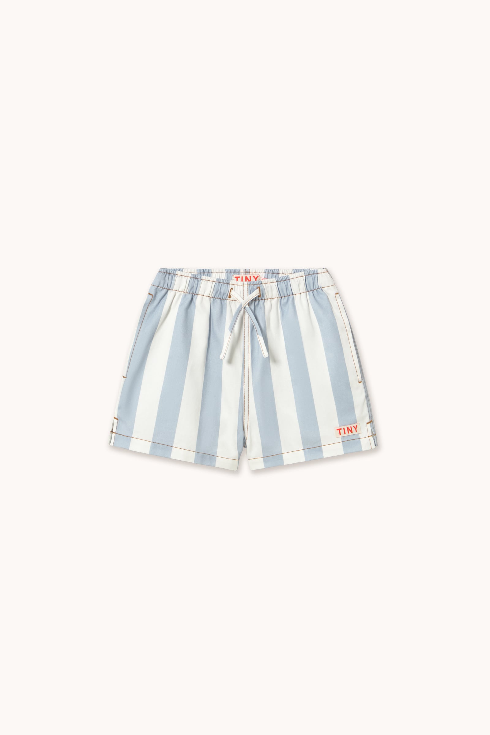 送料無料 tinycottons/STRIPES TWILL SHORTS washed blue