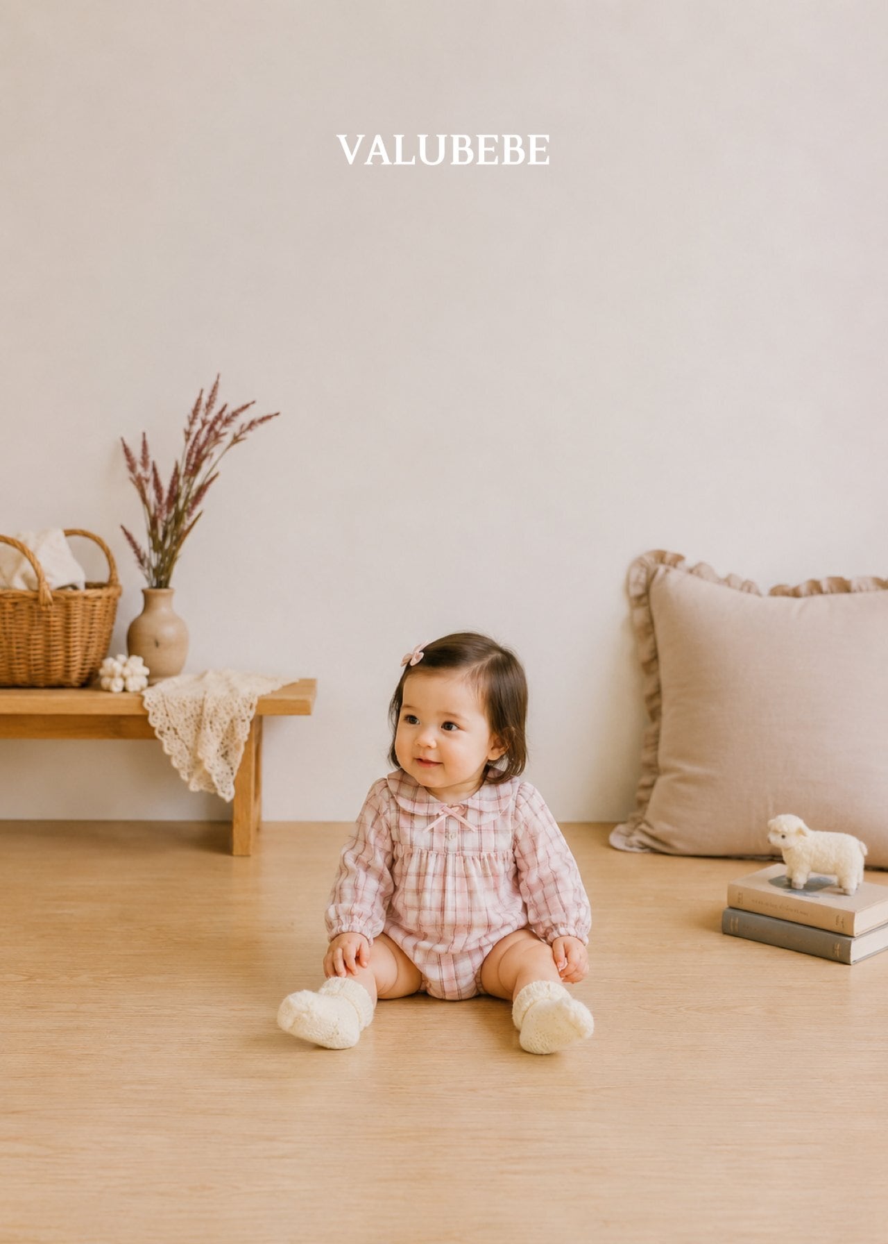 送料無料【予約】/ チェックリボンロンパース / valubebe