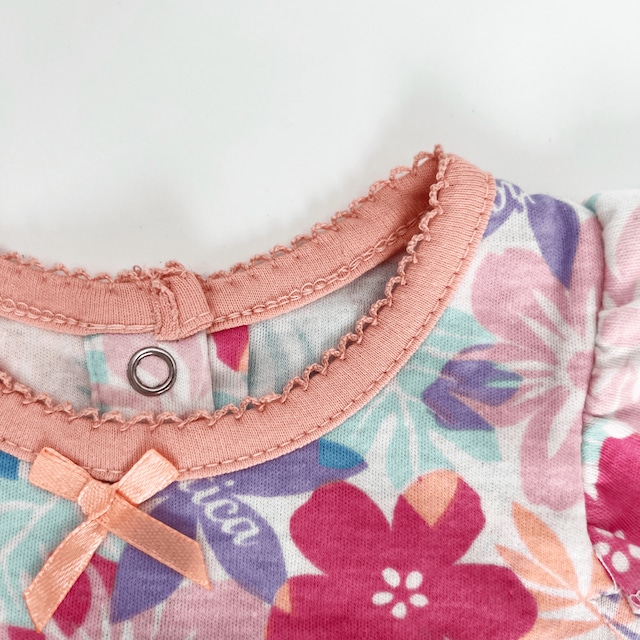 【NAUTICA】ロンパース(フラワー・フレンチスリーブ)出産祝い お出かけ お着替えらくちん