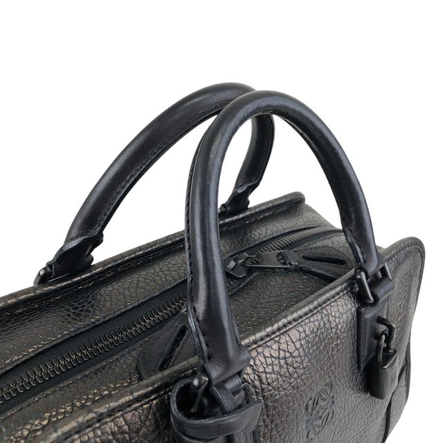LOEWE ロエベ ハンドバッグ ブラック アナグラム レザー アマソナ ミニボストン メタリック vintage ヴィンテージ オールド zmwhrn