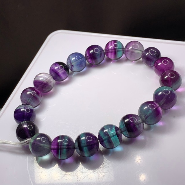 A19.透明度有り♪グラデーションフローライトブレスレット