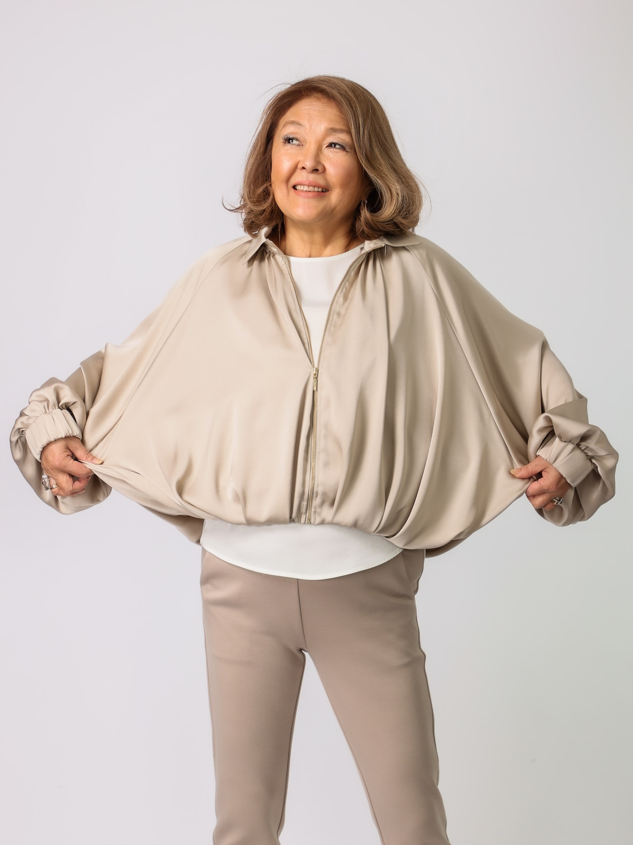 ヴィンテージサテン衿付きブルゾン(BRAHMIN)