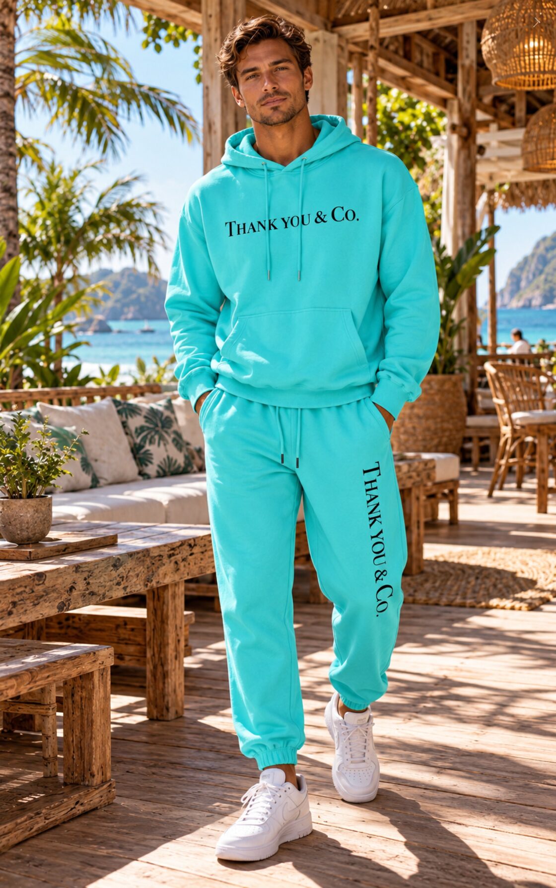 THANK YOU ＆ Co. パーカー TIFFANY BLUE × BLACK | PAY ID
