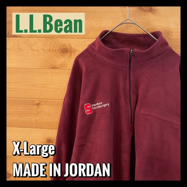 【 L.L.Bean】ハーフジップ フリースジャケット 刺繍ロゴ 胸ポケット ビッグシルエット XL アメリカ古着