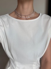 ［3type］clear blue  beads necklace［BZN23］