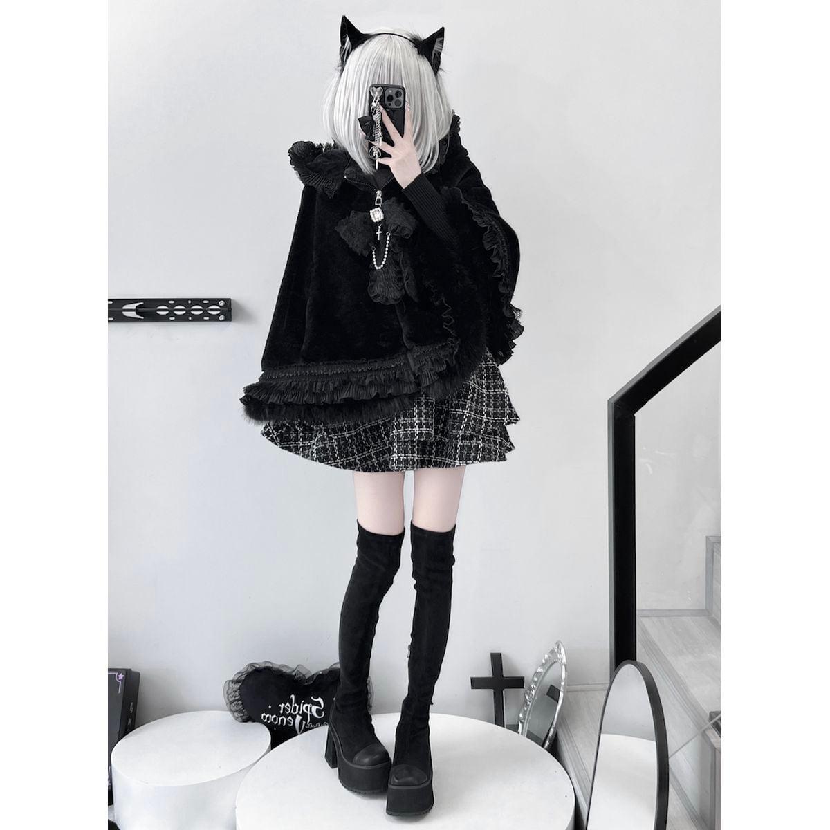 REKISAMI レキサミ フード付きコート チュール切替 ケープ風 羽織 REKISAMI レキサミ フード付きコート チュール切替 ケープ風 羽織