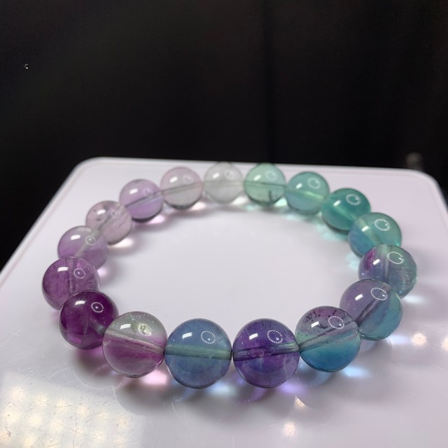 f04うる艶グラデーションフローライトブレスレット