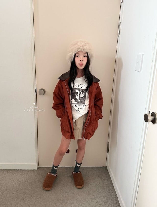 【予約】 comma カラージャケット　スエードブリック　T 26autumn 韓国ブランド　キッズ　女の子　小学生　コンマ　韓国子供服　トレンド