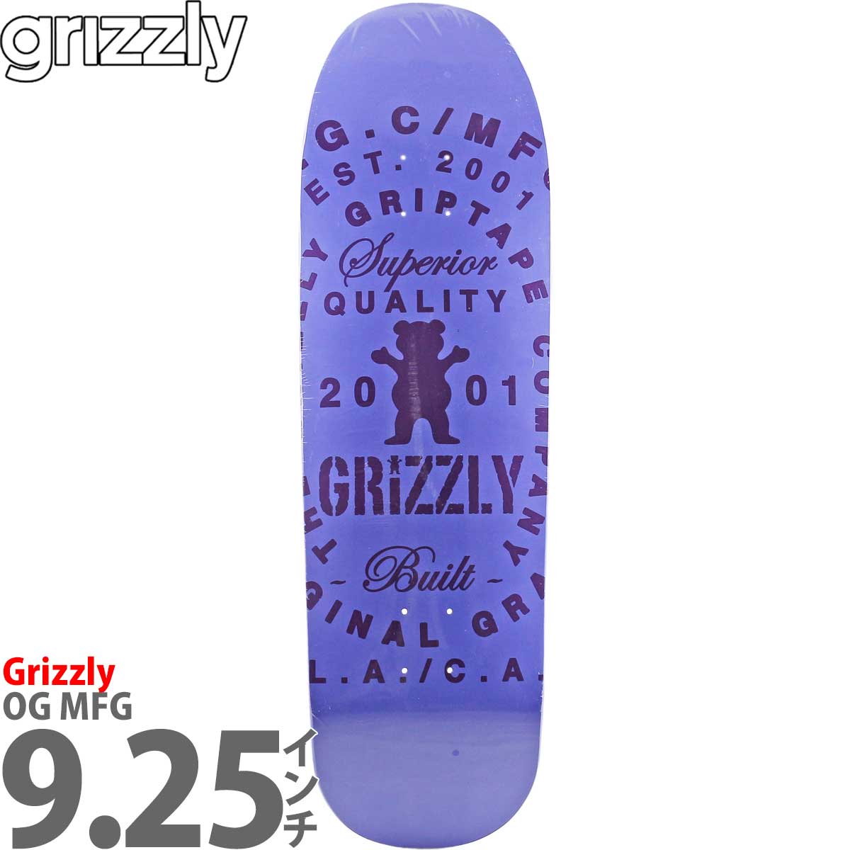 グリズリー 9.25インチ スケボー デッキ Grizzly Skateboards OG グリズリー 9.25インチ スケボー デッキ Grizzly Skateboards OG