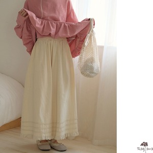 レースヘム ワイドパンツ M 3col 250395