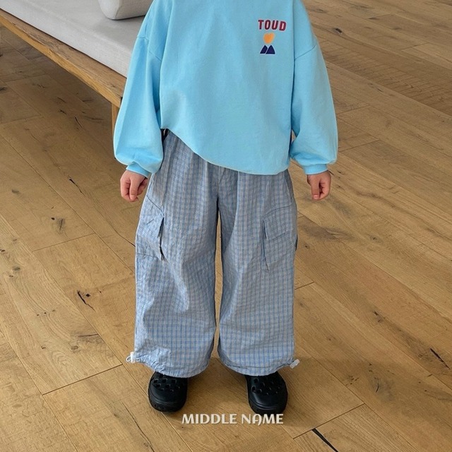 《送料無料》予約:チェック柄パンツ【MIDDLENAME】※ジュニアサイズ